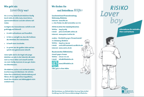 Risiko Loverboy Infoflyer für Eltern, LehrerInnen und Fachkräfte