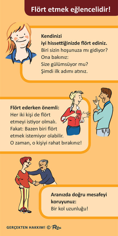 ECHT MEIN RECHT! Flirt-Tipp-Karte. In Türkisch - Rückseite